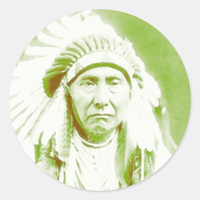 Chief Joseph Native American Leader Classic Round Sticker (Front)