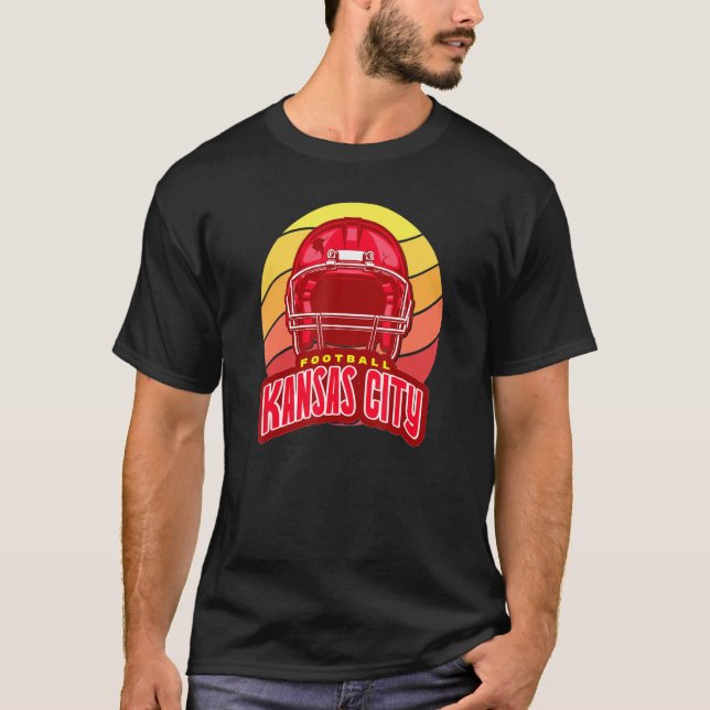 Chief Kansas City Football Quarterback Helmet Kc K T-Shirt (Front)