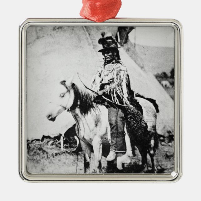 'Chief Looking Glass', c.1875 (b/w photo) Metal Tree Decoration (Front)