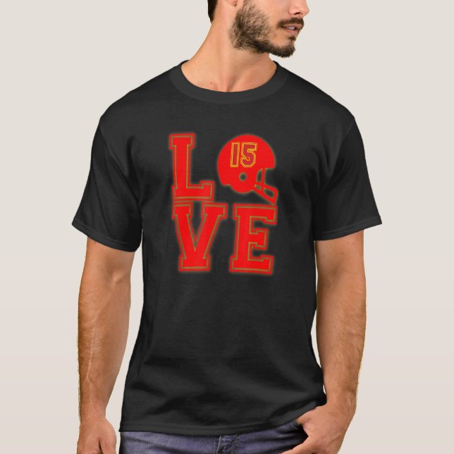Chief Love Kansas City Football Pyjamas Qu Erback  T-Shirt (Front)
