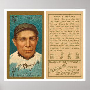 Chief Meyers Giants Baseball 1911 Poster