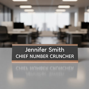 Chief Number Cruncher Personalized Name Plate