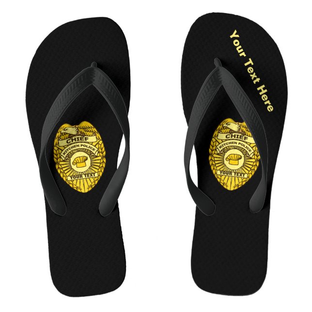 Chief Of Kitchen Police Badge Flip Flops (Footbed)