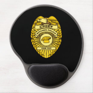Chief Of Kitchen Police Badge Gel Mouse Mat