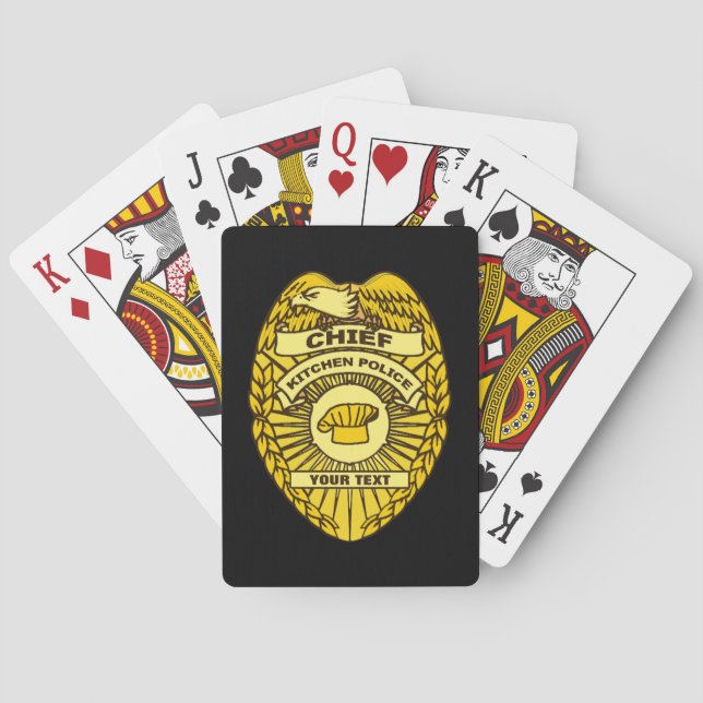 Chief Of Kitchen Police Badge Playing Cards (Back)