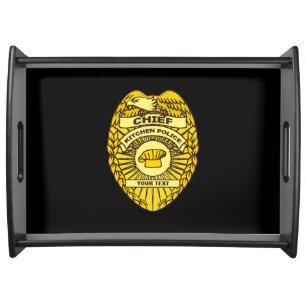 Chief Of Kitchen Police Badge Serving Tray