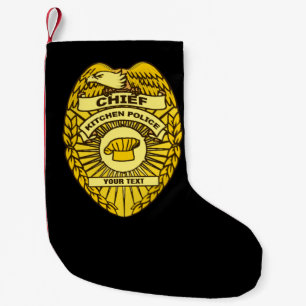 Chief Of Kitchen Police Badge Small Christmas Stocking