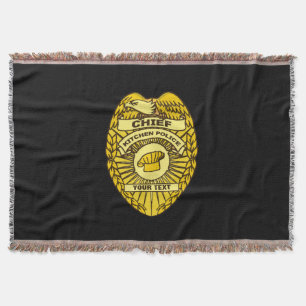 Chief Of Kitchen Police Badge Throw Blanket