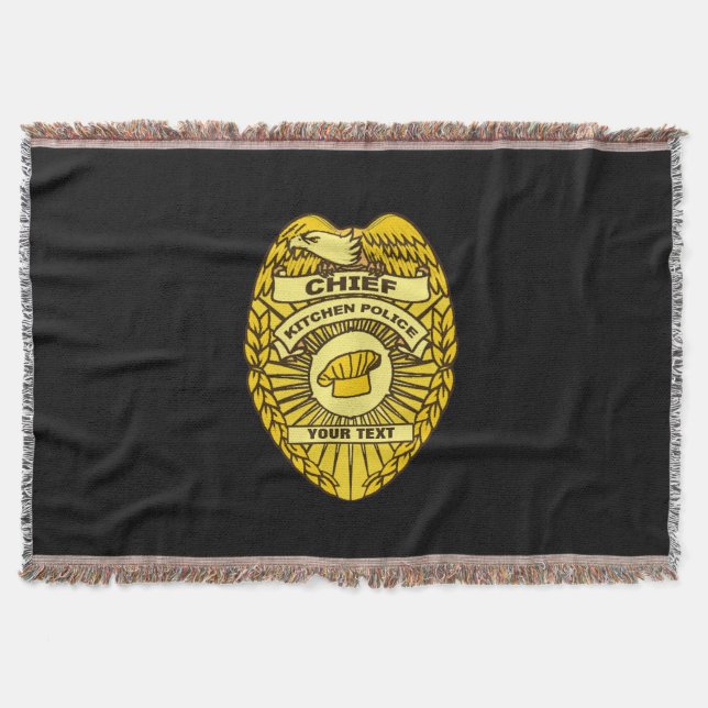 Chief Of Kitchen Police Badge Throw Blanket (Front)