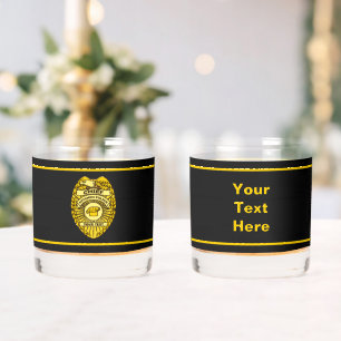 Chief Of Kitchen Police Badge Whiskey Glass
