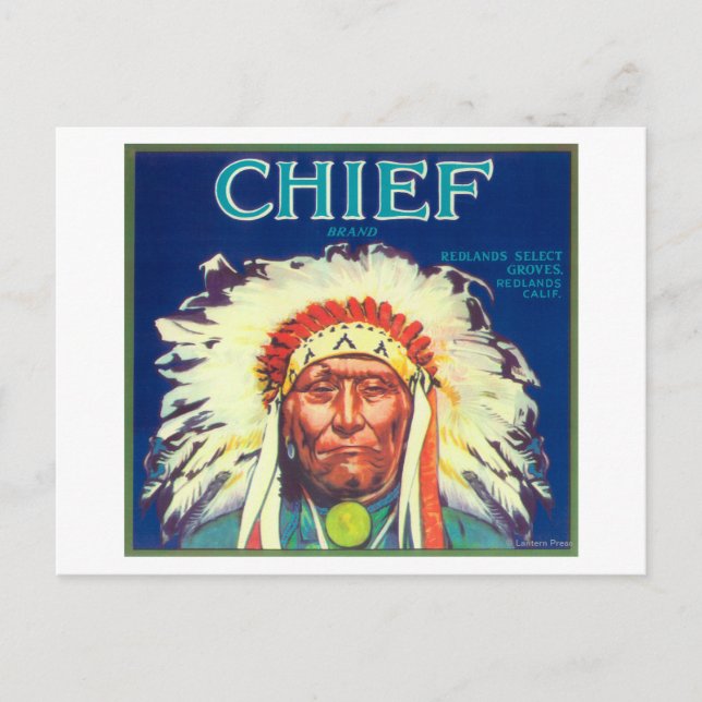 Chief Orange LabelRedlands, CA Postcard (Front)