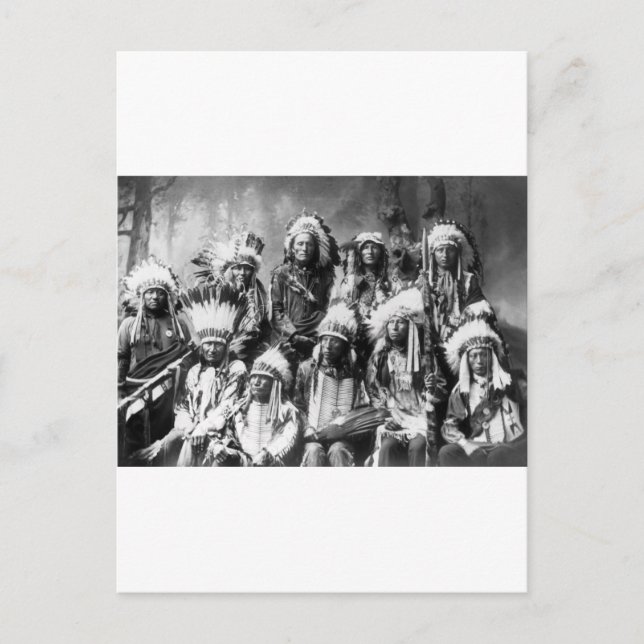 Chief Red Cloud & Other Chiefs, 1899 Postcard (Front)