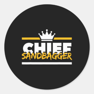 Chief Sandbagger Gag Golf Classic Round Sticker