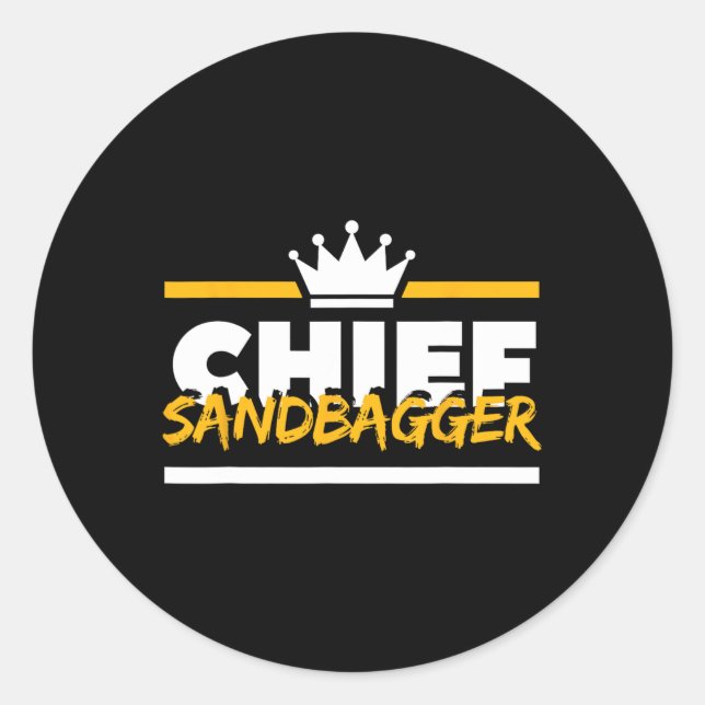 Chief Sandbagger Gag Golf  Classic Round Sticker (Front)