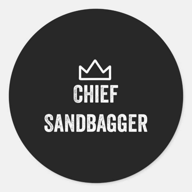 Chief Sandbagger Gift For Golf Meme Bjj Chess Sand Classic Round Sticker (Front)