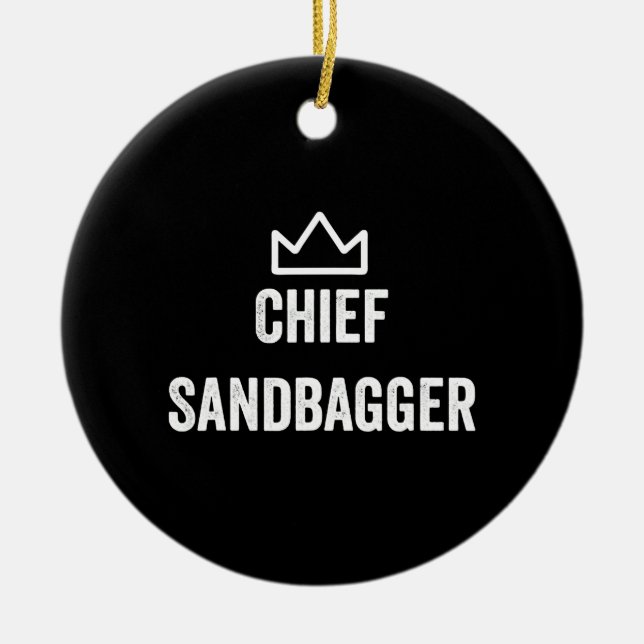 Chief Sandbagger Golf Meme Bjj Chess Sandbag Ceramic Tree Decoration (Front)