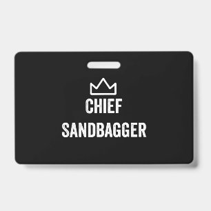 Chief Sandbagger Golf Meme Bjj Chess Sandbag ID Badge