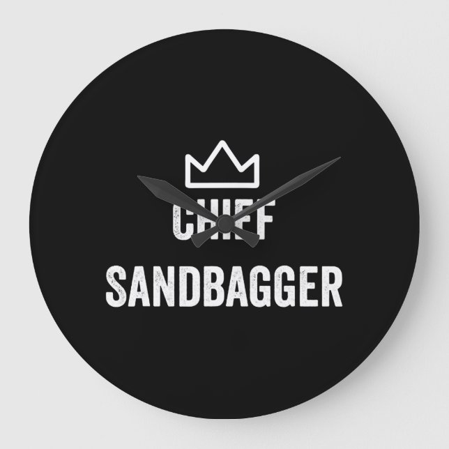 Chief Sandbagger Golf Meme Bjj Chess Sandbag Large Clock (Front)
