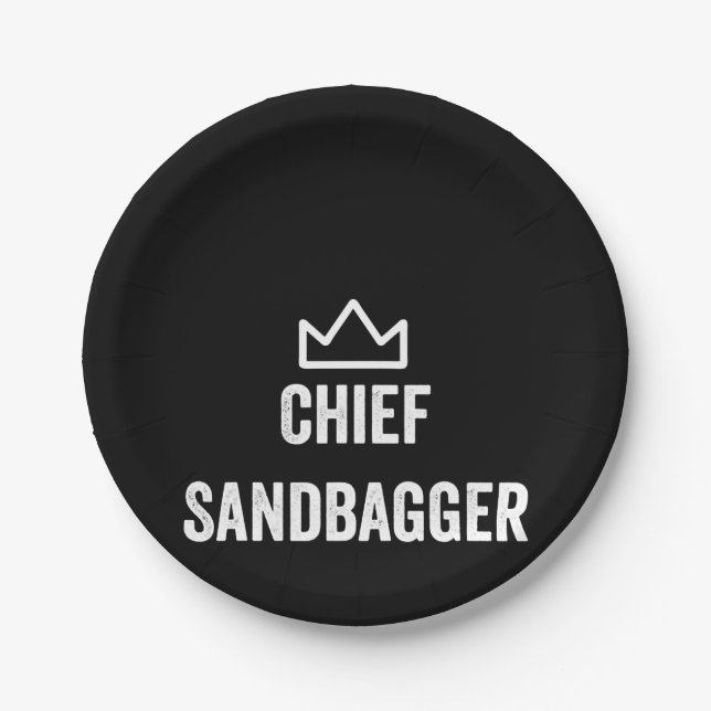 Chief Sandbagger Golf Meme Bjj Chess Sandbag Paper Plate (Front)