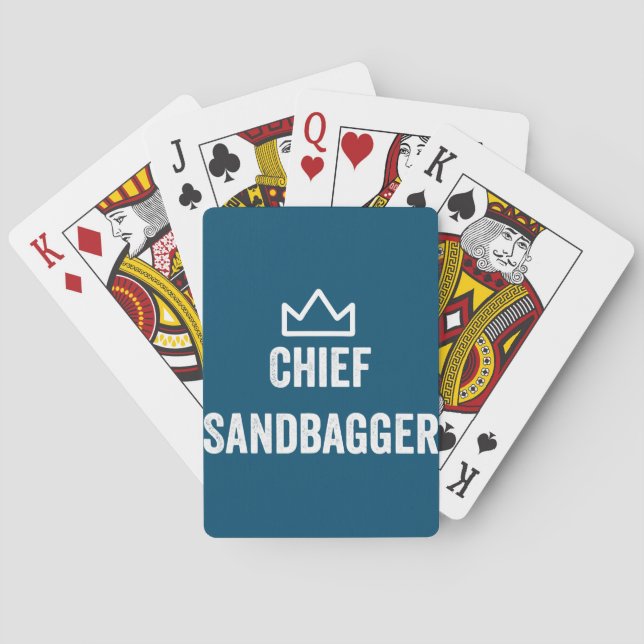 Chief Sandbagger Golf Meme Bjj Chess Sandbag Playing Cards (Back)