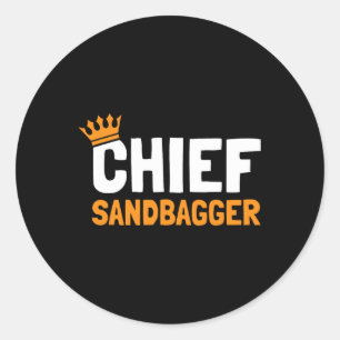 Chief Sandbagger Golf - Uni-adults Classic Round Sticker