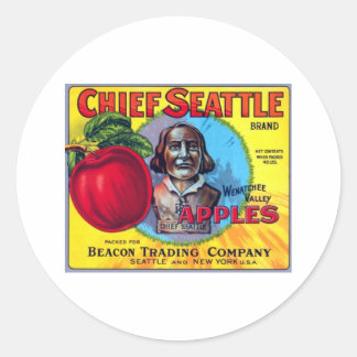 Chief Seattle Apples Classic Round Sticker