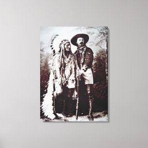 Chief Sitting Bull (1831-90) on tour with Buffalo Canvas Print