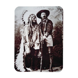 Chief Sitting Bull (1831-90) on tour with Buffalo Magnet