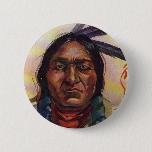 Chief Sitting Bull 6 Cm Round Badge