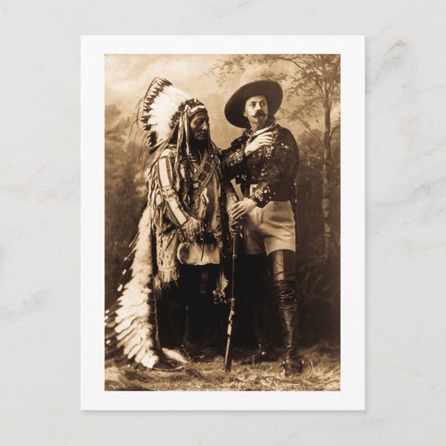Chief Sitting Bull and Buffalo Bill 1895 Postcard (Front)