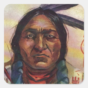 Chief Sitting Bull Square Sticker