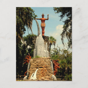 Chief Tomokie Statue, Tomoka State Park Poastcard Postcard