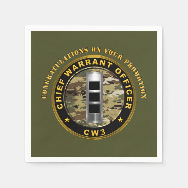 Chief Warrant Officer 3 (CW3)  Promotion   Napkin (Front)