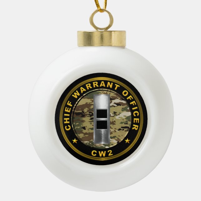 Chief Warrant Officer CW2 Ceramic Ball Christmas Ornament (Front)