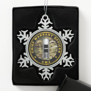 Chief Warrant Officer CW2 Snowflake Pewter Christmas Ornament