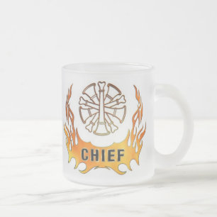Chief's Flames Frosted Glass Coffee Mug