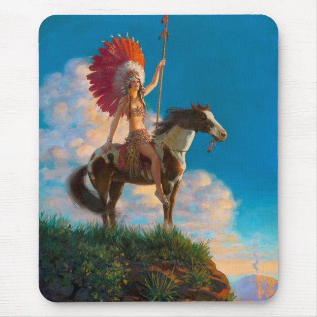 Chieftess Female Native American Indian Chief Mouse Mat (Front)