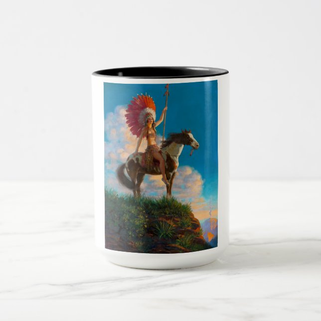 Chieftess Female Native American Indian Chief Mug (Center)