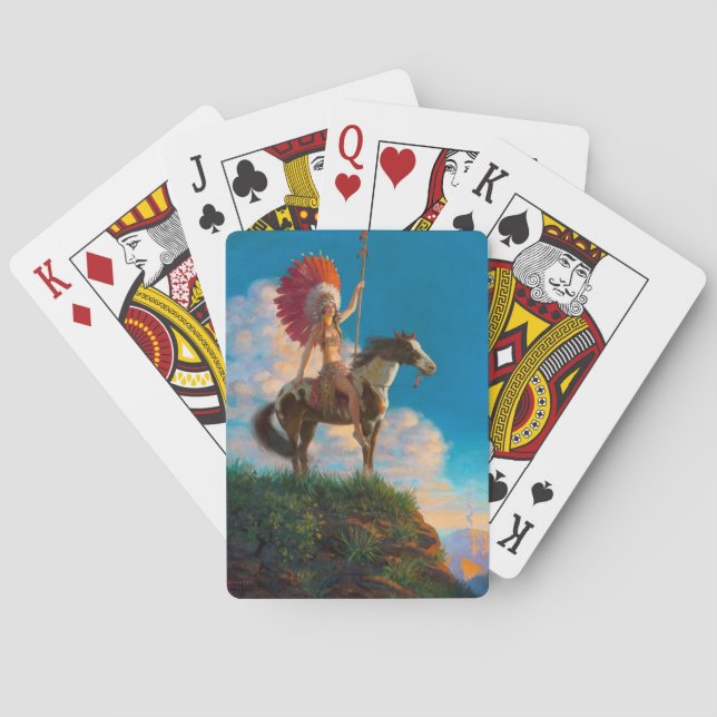 Chieftess Female Native American Indian Chief Playing Cards (Back)