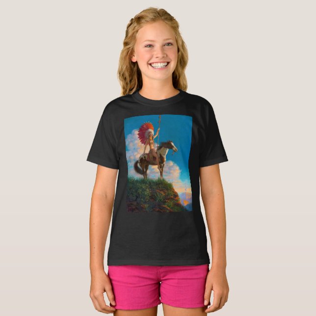 Chieftess Female Native American Indian Chief T-Shirt (Front Full)