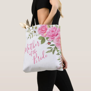 Chiffon Pink Roses Mother of the Bride Tote Bag