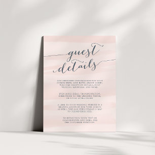 Chiffon Watercolor Guest Details Card Blush
