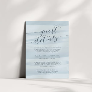 Chiffon Watercolor Guest Details Card Sky