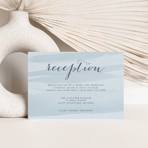 Chiffon Watercolor Reception Enclosure Card   Sky