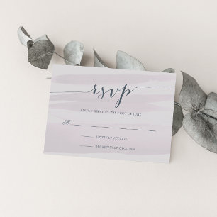 Chiffon Watercolor RSVP Card Grey Lilac