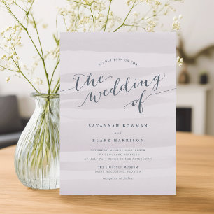 Chiffon Watercolor Wedding Invitation Grey Lilac