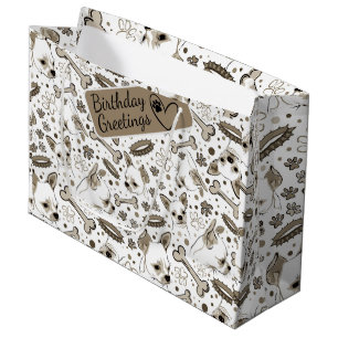 Chihuaha illustrated seamless pattern large gift bag