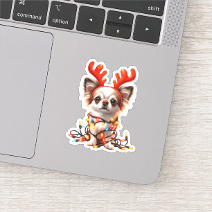 Chihuaha Reindeer Sticker