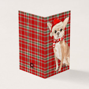 Chihuahu Christmas Dog Red and Green Plaid Holiday