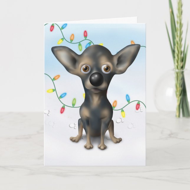 Chihuahua 2 Christmas Holiday Card (Front)